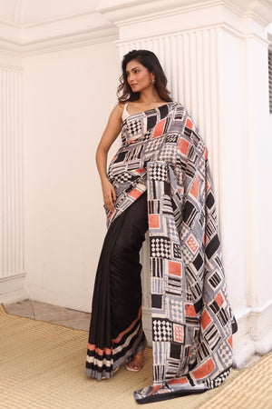 'HAERIZADEH' Hand-painted Batik on Handwoven Mulberry Silk