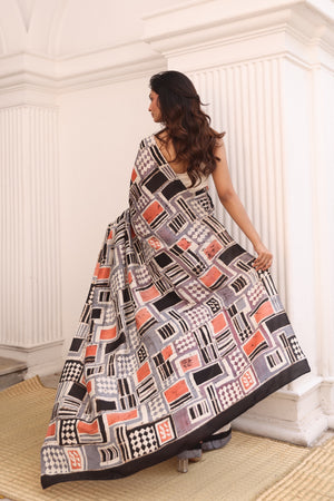 'HAERIZADEH' Hand-painted Batik on Handwoven Mulberry Silk