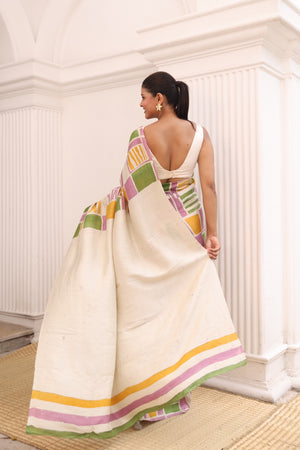 'RAZA: Pastel' Hand-painted Batik on Handwoven Mulberry Silk