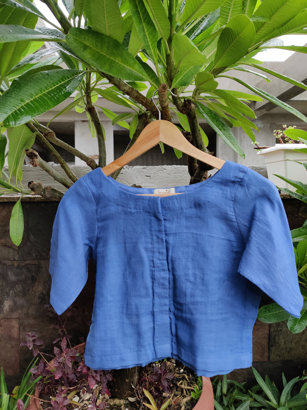 BLOUSE - INDIGO BAGRU